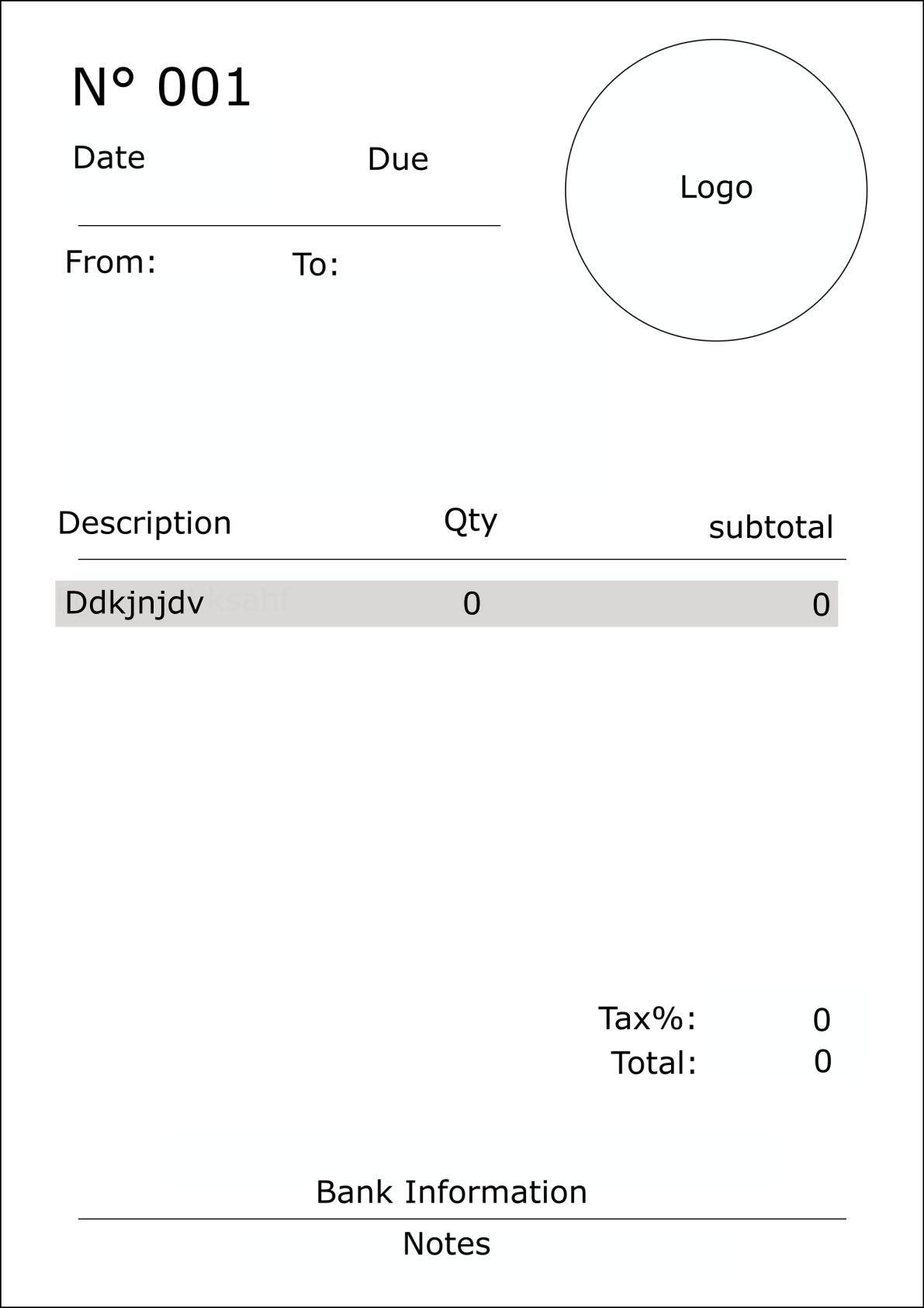 Example invoice created with Inkvoice